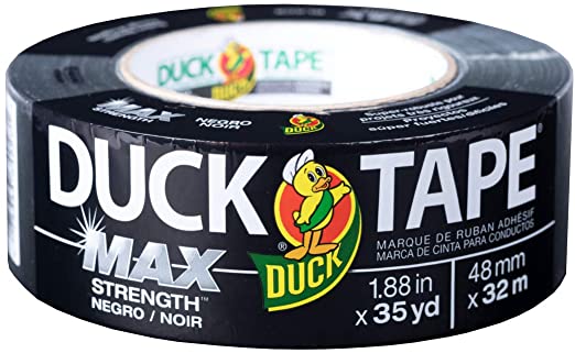 Duck Max Strength 240867 Duct Tape, 1-Pack 1.88 Inch x 35 Yard Black