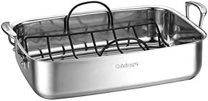 Cuisinart 7117-15NSR 15" Stainless Steel Roaster w/Non-Stick Rack Chef's-Classic-Stainless-Cookware-Collection, Inch