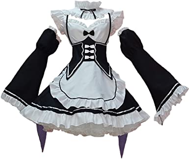 Ainiel Women's Maid Costume Anime Cosplay Lolita Fancy Dress Stockings Headwear