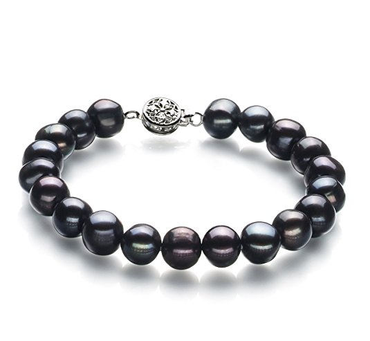 Black 8-9mm A Quality Freshwater Cultured Pearl Bracelet