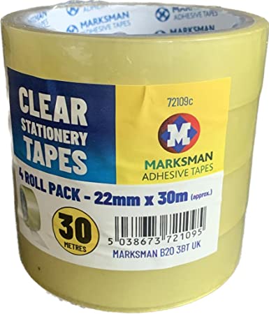 Clear packaging adhesive tape set of 4 rolls 24mm x 35m