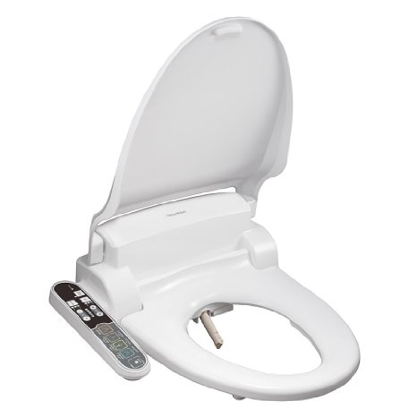 SmartBidet SB-2000 Electric Bidet Seat for Round Toilets - Electronic Heated Toilet Seat with Warm Air Dryer and Temperature Controlled Wash Functions (White)
