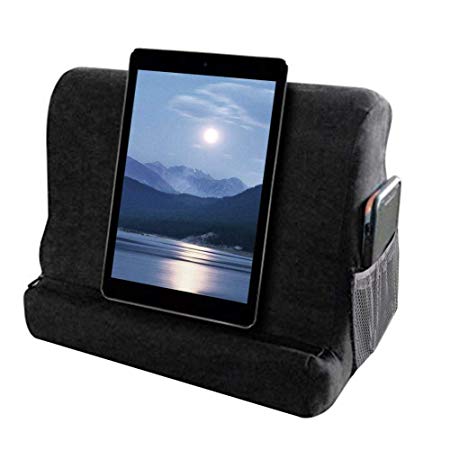 Tablet Stand Pillow Holder, Multi-Angle Soft Lap Stand Pillow Universal Lap Stand for Tablets, Smartphones, eReaders, Books, Magazines