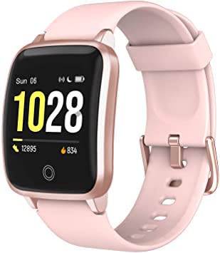 LETSCOM Smart Watch, Fitness Trackers with Heart Rate Monitor Step Calorie Counter Sleep Monitor, IP68 Waterproof Smartwatch 1.3" Color Screen, Activity Tracker Pedometer for Women and Men
