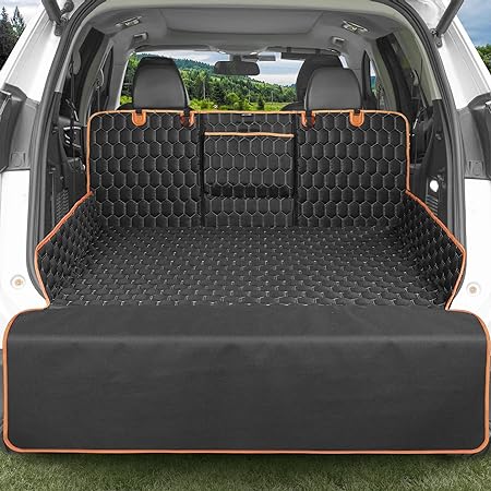 KYG Dog Cargo Liner SUV with Bumper Flap Protector, Waterproof Pet Trunk Cover Oversized 135x230cm Nonslip Cargo Cover Large Pocket, Universal Fit