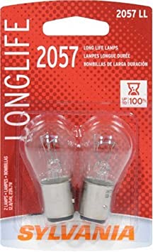 Sylvania 2057 LL Long Life Miniature Lamp, (Pack of 2)