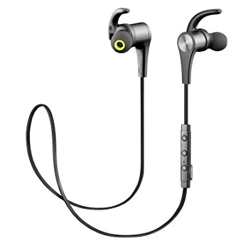 Soundpeats Q12 Bluetooth Earphones wireless Headphones Bluetooth 4.1 with Magnetic Design (BLACK)