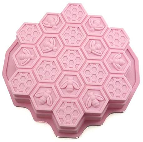19 Cavities Honeycomb Cake Molds Silicone Soap Making Mold,Cake Baking Pan (Color in Random)