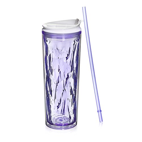 Cupture Crystal Click & Seal Shake Tumbler Cup for Hot or Cold Drinks - 22 oz (Purple Amethyst)