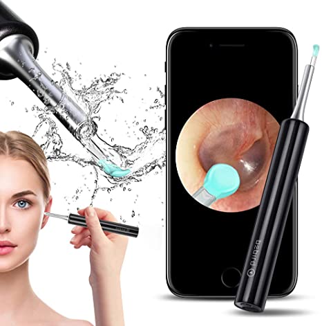 Ear Wax Removal Tool Earwax Remover Otoscope - Wiscky Professional Ear Cleaner Camera 1080p FHD Wireless Endoscope with 6 LED Lights Ear Scope Wax Cleaning Kits for iPhone, iPad & Android Smart Phones