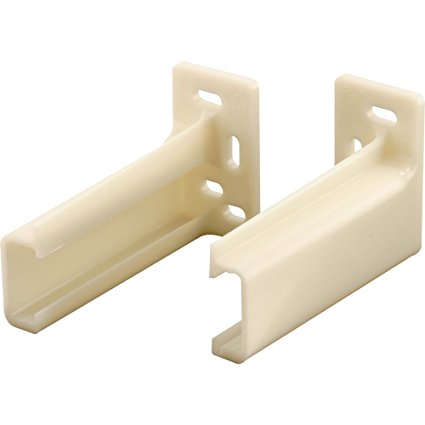 Prime-Line R 7265 Drawer Track Back Plate, 3/8 in. x 1 in., Plastic, White, 1 Pair (1 LH, 1 RH)