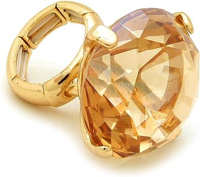 Fashion 21 Women's Extra Big Crystal Colorful Stone Stretch Ring