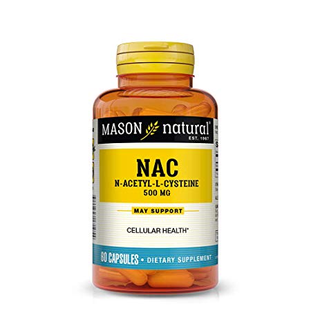Mason Natural, NAC Amino Acid Capsules, 60 Count, Dietary Supplement Supports and Protects Cellular and Immune Functions, Supports Overall Health and Wellness