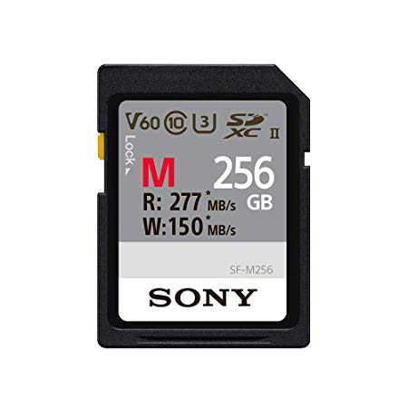 Sony Memory Card 256GB, Uhs-II SD, CL10, U3, Max R277MB/S, W150MB/S (SF-M256/T2)