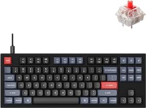 Keychron Q3 QMK/VIA Wired Custom Mechanical Keyboard, Full Aluminum Tenkeyless Layout, Programmable Macro with Hot-swappable Gateron G Pro Red Switch, Compatible with Mac Windows Linux (Black)