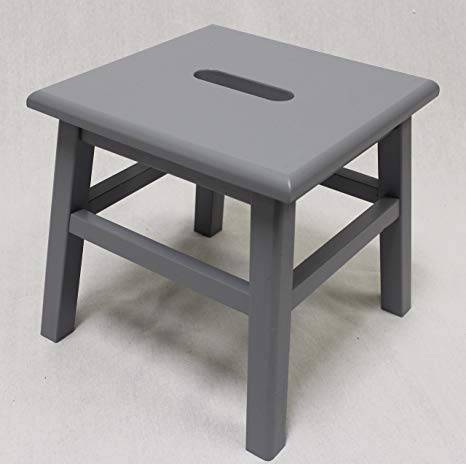 eHemco Hardwood Stepstool in Grey-12"