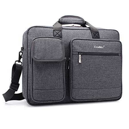 CoolBELL 17.3 Inch Laptop Messenger Bag Briefcase Protective Shoulder Bag Multi-Functional Business Hand Bag for Laptop/Ultrabook/Tablet/MacBook/Dell/HP/Men/Women (Grey)