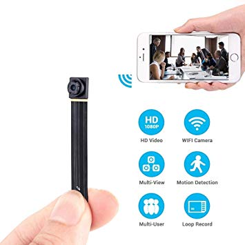 Spy Camera Wireless Hidden Mini WiFi Home Security Nanny Cam 1080P HD Live Stream Video Recorder with Motion Detection Loop Recording Remote View (2019 Upgraded)