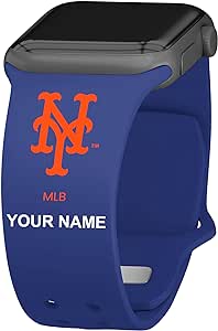 Game Time New York Mets HD Custom Name Watch Band Compatible with Apple Watch