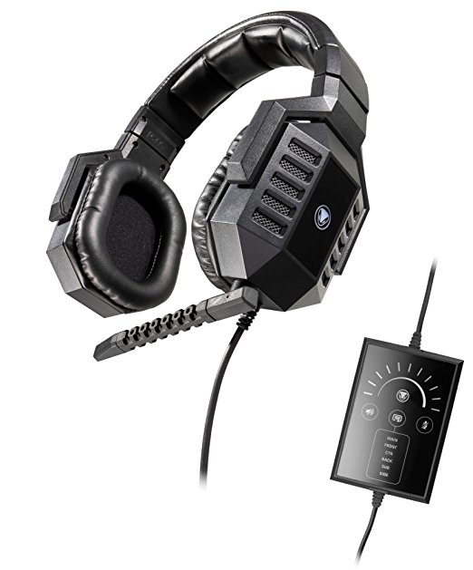 Snakebyte Python 7500R - Real 7.1 Surround Sound USB Gaming Headset with detachable Microphone for PC / Notebook / Computer - Incl. In Line Remote - Over the Ear - Wired