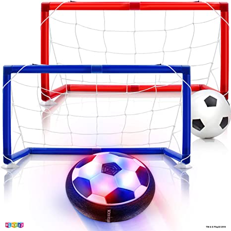 Play22 Hover Soccer Ball Set with 2 Goals - Includes Air Hover Ball with Foam Protector and Inflatable Ball with Pump and 2 Goals