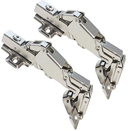 Gobrico Concealed Kitchen Cabinet Door Hinges 165 Degree Soft Closing Frameless Mounting Full Overlay-2 Pieces(1Pair)