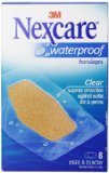 Nexcare Waterproof Clear Bandage Knee and Elbow 8 Count