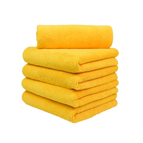 Carcarez Microfiber Car Wash Drying Towels Professional Grade Premium Microfiber Towels for Car Orange 380 GSM 16 in.x 16 in. Pack of 5
