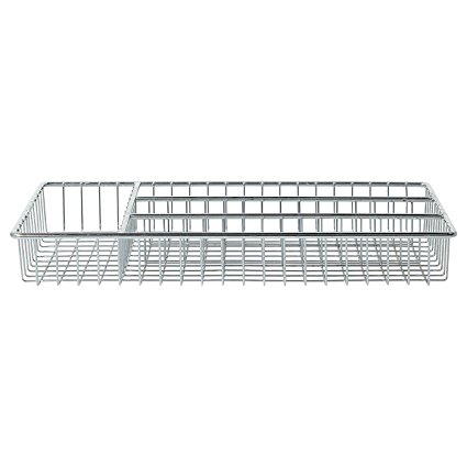 Deluxe Stainless Steel Chrome Small Cutlery Tray - L: 32cm x W: 18.5cm x H: 4cm (Chrome)