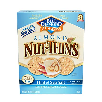 Blue Diamond Almonds Nut Thins Cracker Crisps, Hint of Sea Salt, 4.25 Ounce