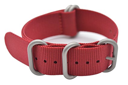 ArtStyle Watch Band with Colorful Nylon Material Strap and Heavy Duty Brushed Buckle