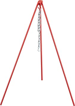 Concord Heavy Duty Camping Tripod for Outdoor Camping Campfire Cooking 48" Tall. Solid One Piece HI VIS. (Chili)