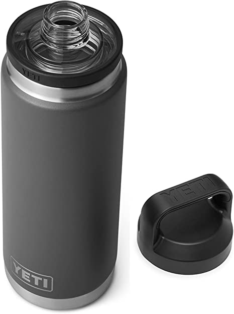 YETI Rambler 26 oz Bottle, Vacuum Insulated, Stainless Steel with Chug Cap, Charcoal