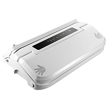 Vacuum Sealer, [Newest Version] Pictek 2-in-1 Fully Automatic Food Vacuum Saver, Easy One-Touch Vacuum Sealing System Machine with Roll Holder and Cutter, White