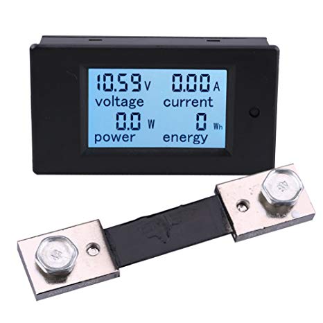 MegaPower (TM) Digital Multimeter DC6.5-100V 100A Voltage Amperage Power Energy Meter Voltmeter Ammeter DC Voltage Current Volt Amp Meter Tester Gauge Power Monitor Measuring LCD Display with 100A/75mV Shunt