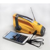 Bear Motion BMXLN-288DS Self-Powered Dynamo AMFM Radio with Flashlight Solar Power and Cell Phone Charger - Yellow