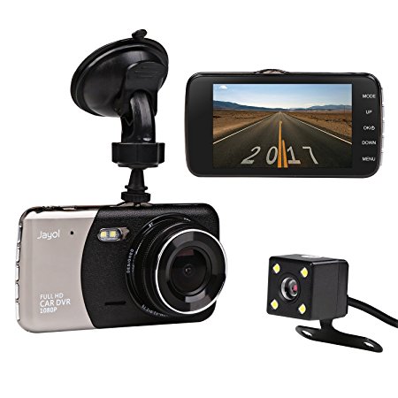 Car Dash Cam, JC Beauty[New Upgrade Version] 170°Wide Angle Front and Rear Dual Lens Digital Mini Camera DVR 1080P Full HD, For Video Loop Recording Dashboard, Built in G-Sensor, Park Monitor