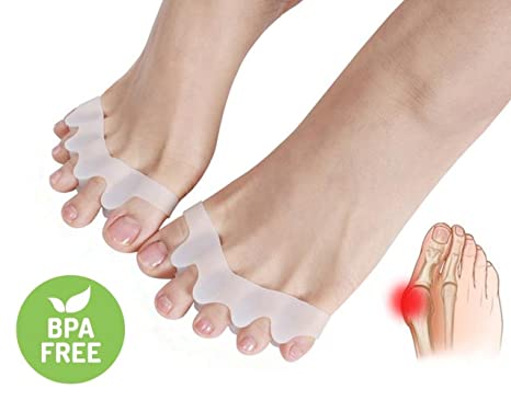 Toe Separator Gel Toe Straightener Corrector, Bunion Corrector for Hammar Overlapping Toe, Foot Splint Stretcher Spacer Spreader Hallux Valgus Tailors Claw, Crooked Toes Yogis, Dancers, Runners