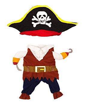 TOPSUNG Cool Caribbean Pirate Pet Halloween Christmas Costume for Small to Medium Dogs Cats