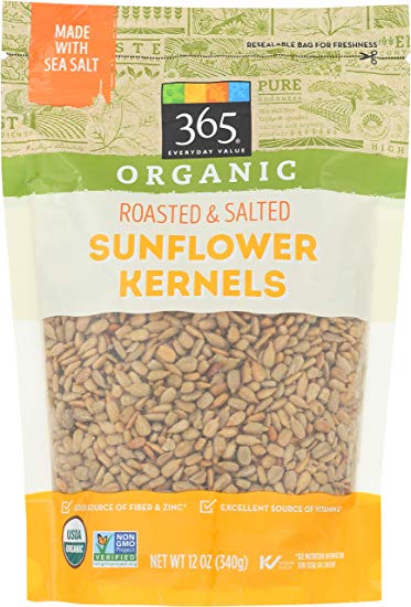 365 Everyday Value, Organic Sunflower Kernels Roasted & Salted, 12 Ounce