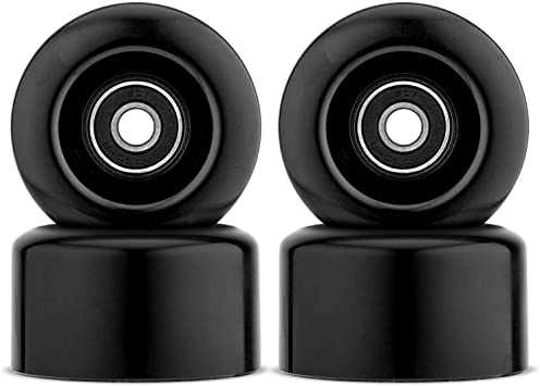 NONMON Roller Skates Wheels 57mm 82A Quad Skates Replacement Wheels with 8 Pcs ABEC-9 608RS Bearings, Set of 4 Wheels, Black