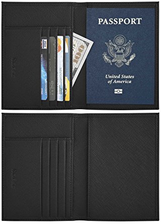 Simpac RFID Blocking Passport Holder, Passport Wallet, Travel Wallet, Passport Cover Case Crosshatch