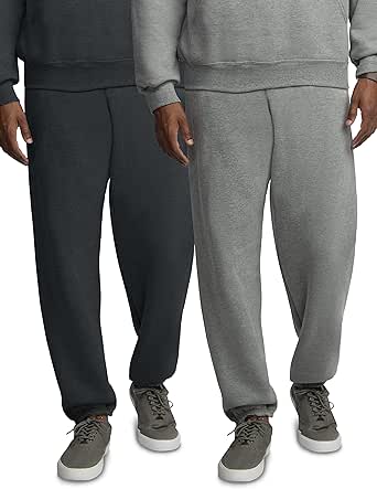 Fruit of the Loom Men's Eversoft Fleece Elastic Bottom Sweatpants with Pockets, Relaxed Fit, Moisture Wicking, Breathable