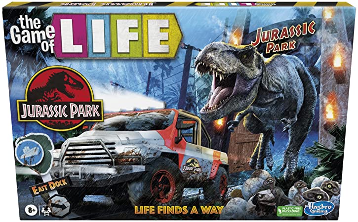 Hasbro Gaming The Game of Life Jurassic Park Edition Game, Family Board Game for Kids Ages 8 and Up, Inspired by The Original Hit Movie