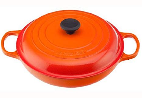 Le Creuset Signature Enameled Cast-Iron 5-Quart Round Braiser, Flame