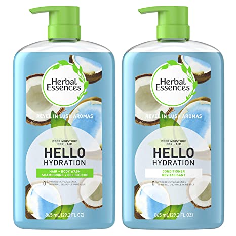 Herbal Essences, Shampoo & Body Wash   Conditioner, Paraben Free, Hello Hydration Moisturizing, 29.2 fl oz, Kit