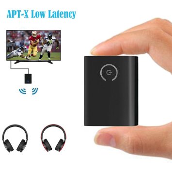[Limit time Deal]eranton® APTX Low Latency Bluetooth V4.1 Audio Transmitter Pairing 2 Bluetooth Headphones Simultaneously for TV PC IPOD