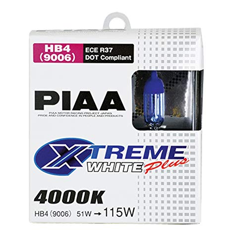 PIAA 19616 9006 (HB4) Xtreme White Plus High Performance Halogen Bulb, (Pack of 2)