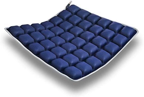 Air Vehicle Seat Cushion Water Fillable Chair Pad for Wheelchair, Office Chair, Cars, Home Living, Pressure Relief Pillow, Adjustable Volume & Softness – Cool Non-Slip Hip Protector (Dark Blue)