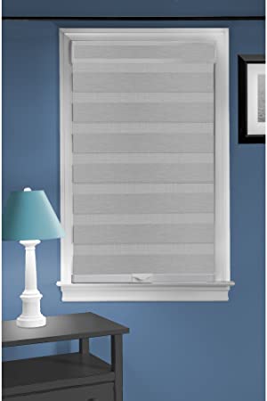 Achim Home Furnishings Cordless Celestial Sheer Double Layered Window Shade, 23" x 72", Grey